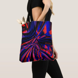 Bolsa Tote Design azul de quadrados alinhados pelo objeto tor