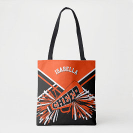 Bolsa Tote Design Cheerleader Laranja, Preto e Branco