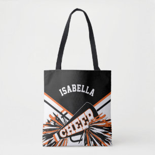 Bolsa Tote Design Cheerleader Laranja, Preto e Branco