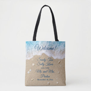 Bolsa Tote Design Cheio de  de Sandy Toes Blue Beach Waves Sa