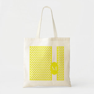 Bolsa Tote Design Chevron Elegante Lemon com monograma