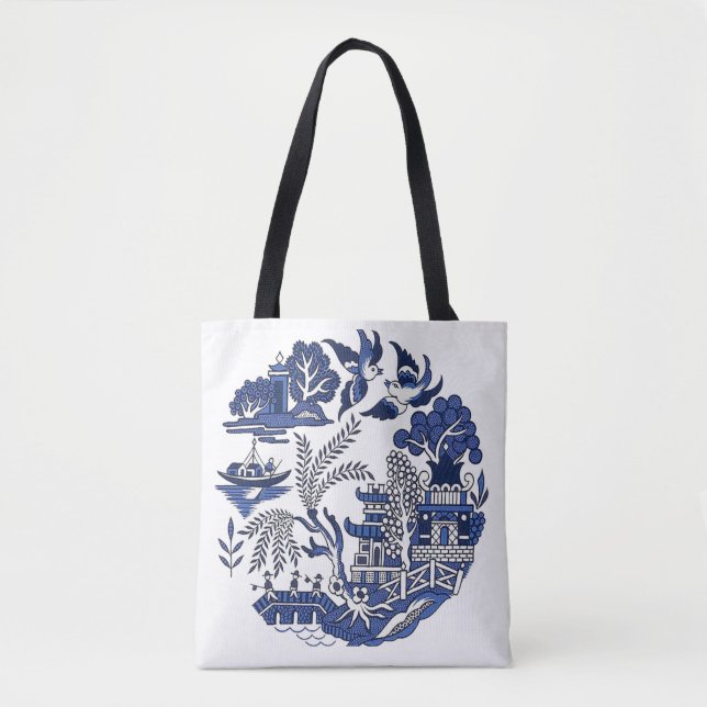 Bolsa Tote Design Clássico Azul Selvagem (Frente)