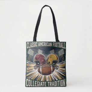 Bolsa Tote Design Clássico de Futebol Americano Vintage