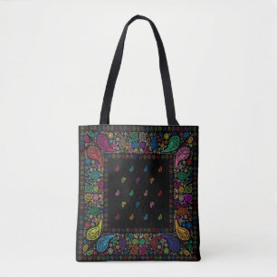 Bolsa Tote Design Colorida Hippie Paisley