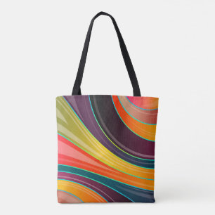Bolsa Tote Design colorido do arco-íris espiral abstrato