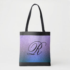 Bolsa Tote Design com Monograma do Ombre Púrpura Azul
