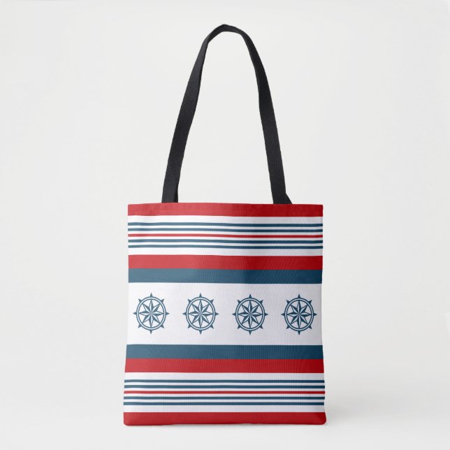 Bolsa Tote Design com tema náutico (Frente)