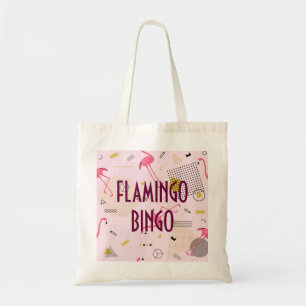 Bolsa Tote Design cor-de-rosa Funky do Bingo do flamingo