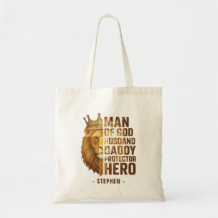 Bolsa Tote Design da Coroa de Leão de Deus - Marido, Pai