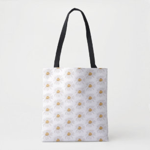 Bolsa Tote Design da flor da margarida - costume toda sobre -