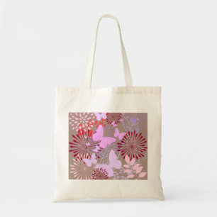 Bolsa Tote Design da flor do primavera do jardim da borboleta