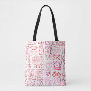 Bolsa Tote design da placa de dia de os namorados. Fama de Am