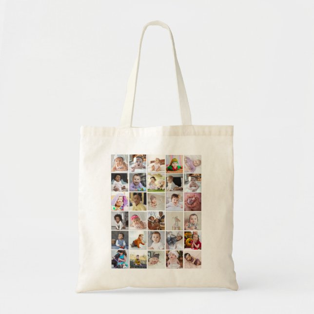 Bolsa Tote Design da Sua Própria Colagem de Fotos 30 (Frente)