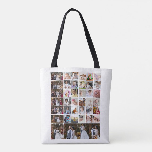 Bolsa Tote Design da Sua Própria Colagem de Fotos 40 (Verso)