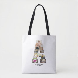Bolsa Tote Design da sua própria letra A Colagem de fotos