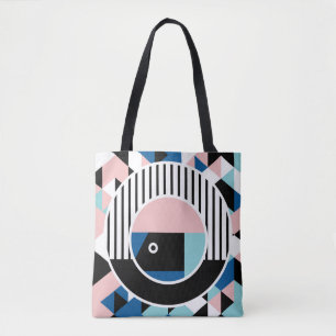 Bolsa Tote Design de abstrato de Memphis. Marca geométrica fa