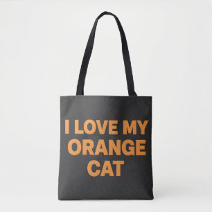 Bolsa Tote Design de Amante de Gato Laranja Fofo
