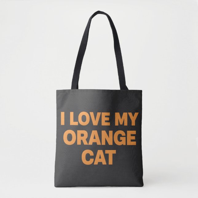 Bolsa Tote Design de Amante de Gato Laranja Fofo (Frente)