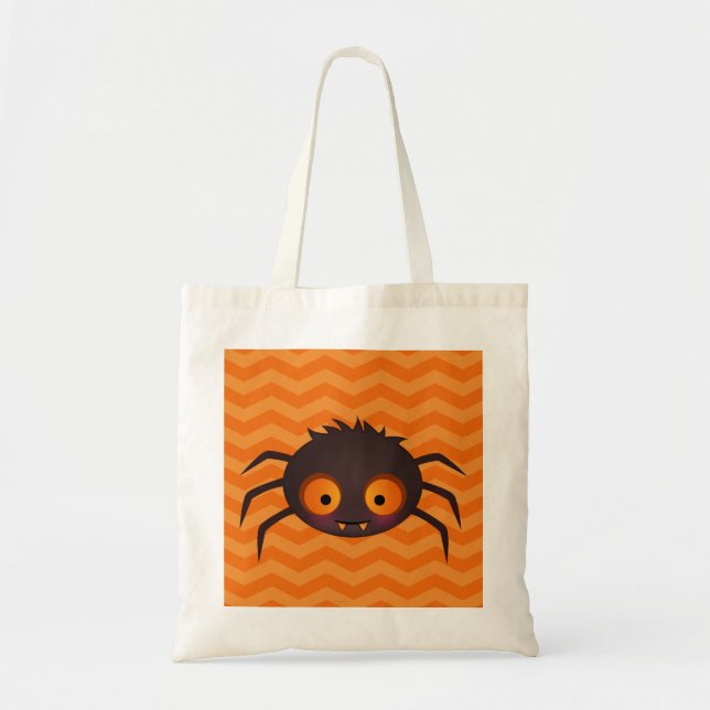 Bolsa Tote Design de aranha-do-campo-do-campo-laranja-amarelo (Frente)