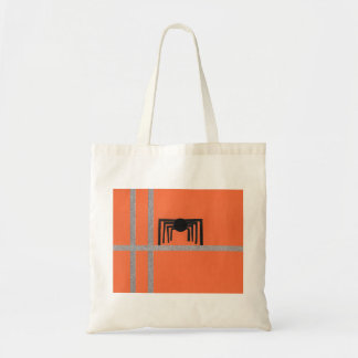 Bolsa Tote Design de Aranha Geométrica Preto e Laranja