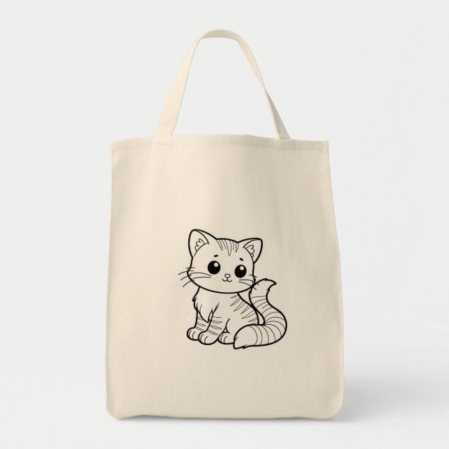 BOLSA TOTE DESIGN DE ARTE DE GATO (Frente)