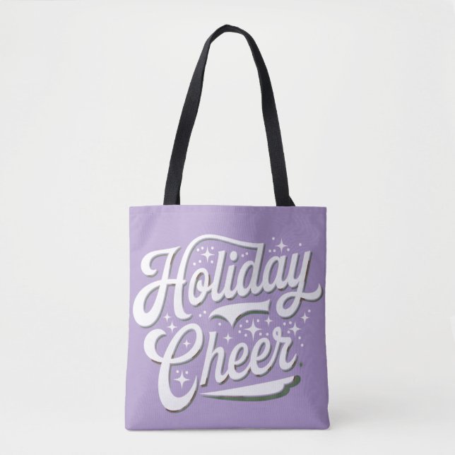 Bolsa Tote Design de arte digital de Natal Cheer (Frente)