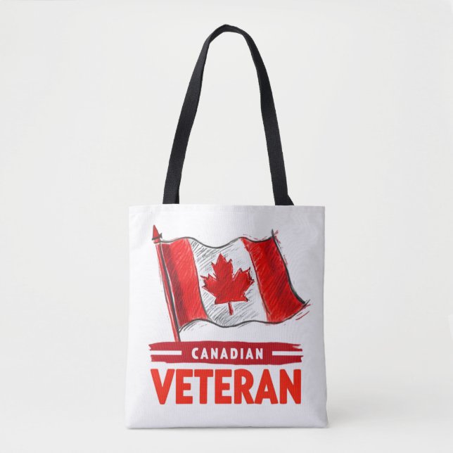 Bolsa Tote Design de Arte Digital Veterana do Canadá (Frente)