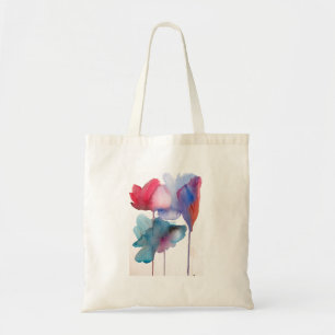 Bolsa Tote design de arte floral moderna de flor de água