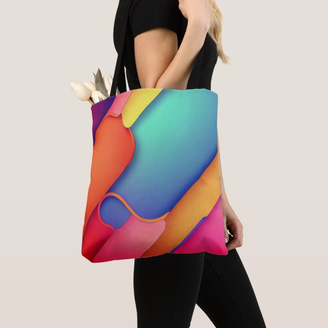 Bolsa Tote Design de arte moderna dobra de cor (Close Up)