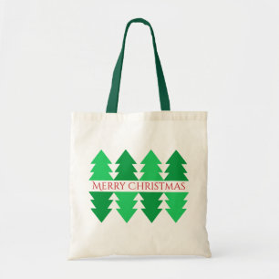 Bolsa Tote Design de Árvore Verde de Natal Simples