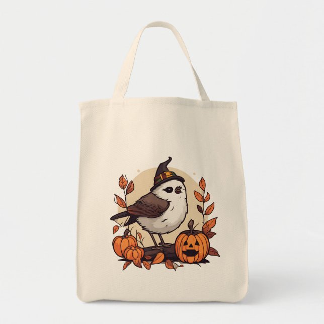 Bolsa Tote Design de Ave Halloween (Frente)