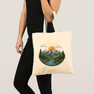 Bolsa Tote Design de Aventura ao Ar Livre na Natureza
