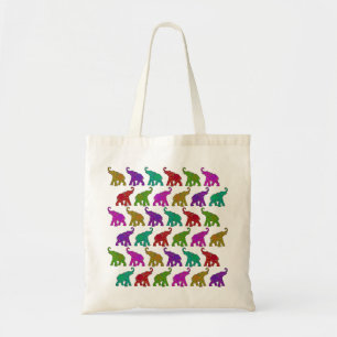 Bolsa Tote Design de azulejo de padrões de caminhada de elefa