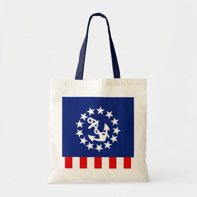 Bolsa Tote Design de Bandeira do Yacht Americano Náutico (Frente)