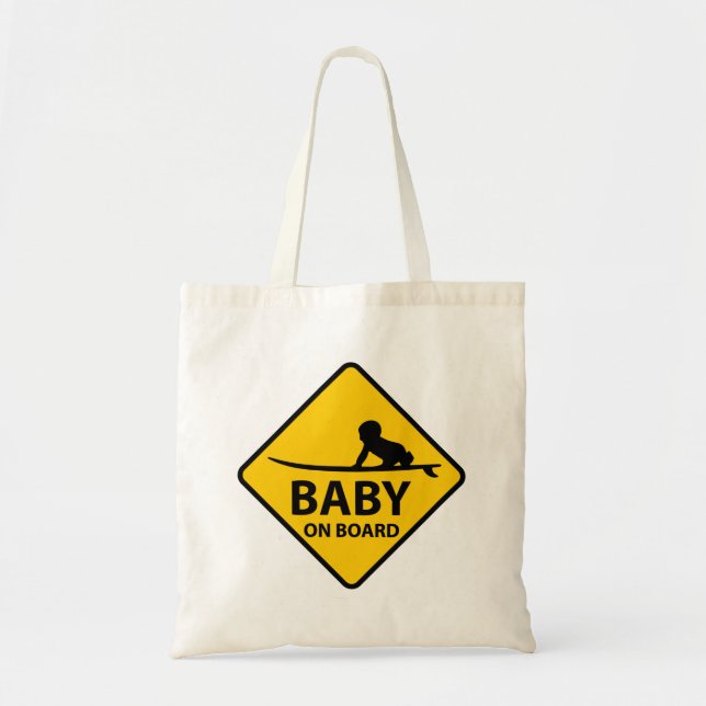 Bolsa Tote Design de bebê engraçado no Conselho com conselho  (Frente)