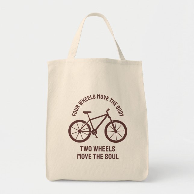 Bolsa Tote Design de bicicleta legal - Rodas de reboque movem (Frente)