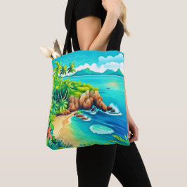 Bolsa Tote Design de Blisagem Costeira Tropical