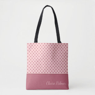 Bolsa Tote Design de bolinhas cor-de-rosa