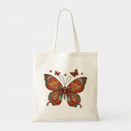 Bolsa Tote Design de Borboleta Laranja