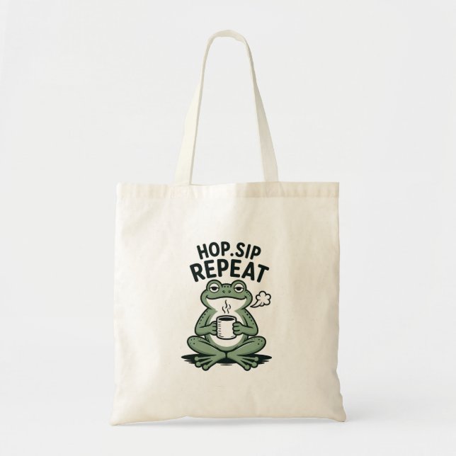 Bolsa Tote Design de Café Sagrado Sapo Divertido (Frente)