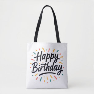 Bolsa Tote Design de Caligrafia de Aniversário Elegante
