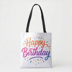 Bolsa Tote Design de Caligrafia de Aniversário Elegante