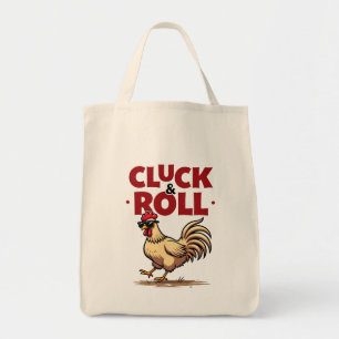 Bolsa Tote Design de Cartoon Legal "Cluck & Roll" engraçado