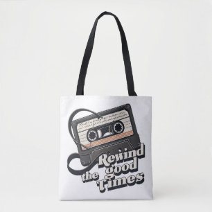 Bolsa Tote Design de Cassete Retroativo para amantes da Nosta
