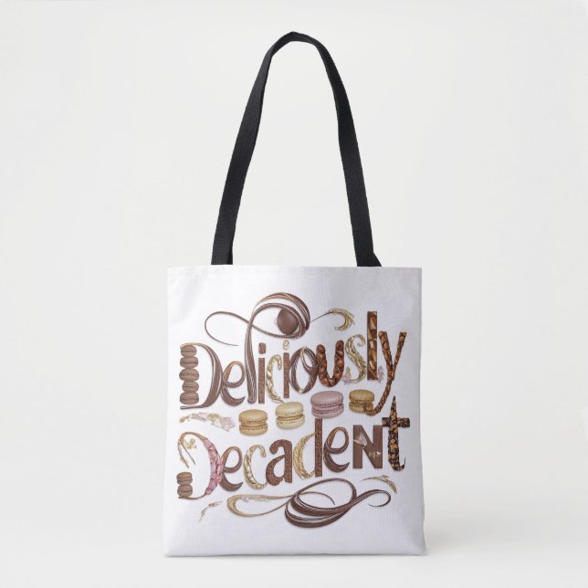Bolsa Tote Design de chocolate e bolos decadentes deliciosos (Frente)