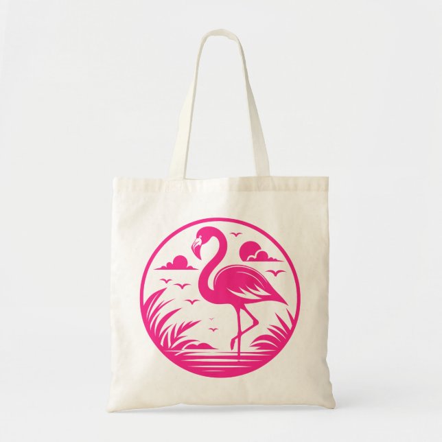 Bolsa Tote Design de Círculo de Verão Flamingo Rosa-68730 (Frente)