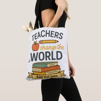 Bolsa Tote Design de Citação de Professor Personalizado – Tex
