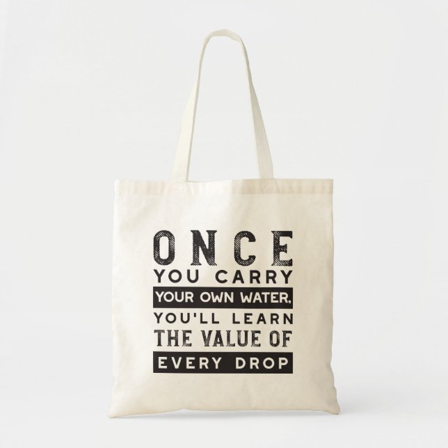 Bolsa Tote Design de Citação de Sabedoria - Valor de Cada Lar (Frente)