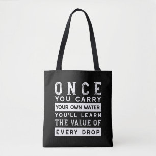 Bolsa Tote Design de Citação de Sabedoria - Valor de Cada Lar