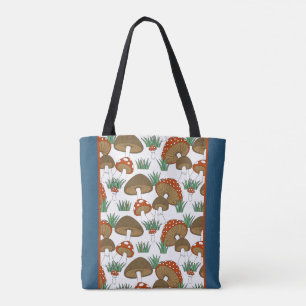 Bolsa Tote Design de cogumelos coloridos modernos